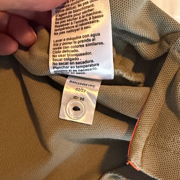 Psycho Bunny Khaki Polo with Navy Collar and Orange Trim - Picture 7 of 8